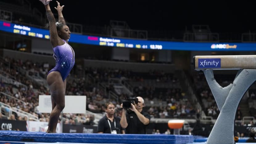 Gymnastics-Brilliant Biles in control at US Championships, eyes eighth title