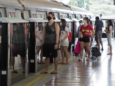 Wearing of face masks will still be required on public transport, where people are in prolonged close contact in a crowded space.