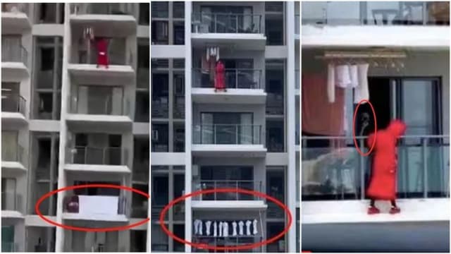 红衣女子疑阳台外跳舞拍视频 从25楼坠下身亡
