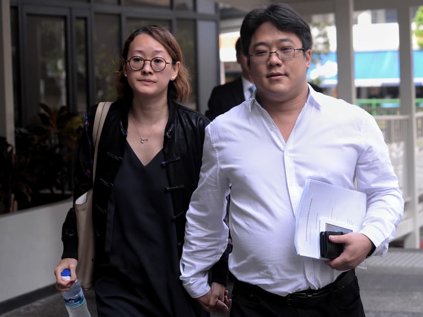 Ong Jenn (right), Metro scion charged for drug related offences, arriving at the State Courts with his wife on June 22, 2017. Photo: Robin Choo/TODAY