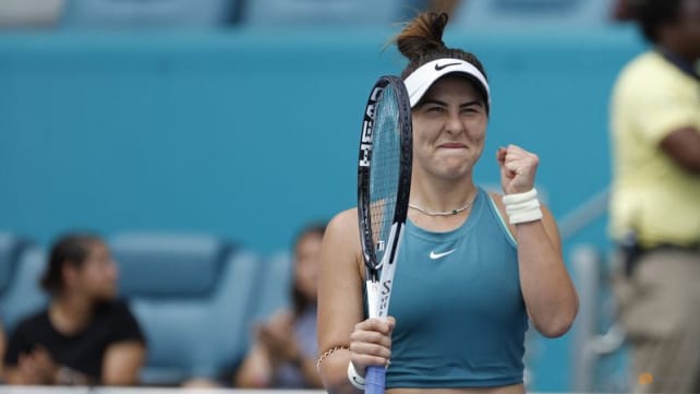 Andreescu downs Raducanu in Miami Open battle of Grand Slam winners