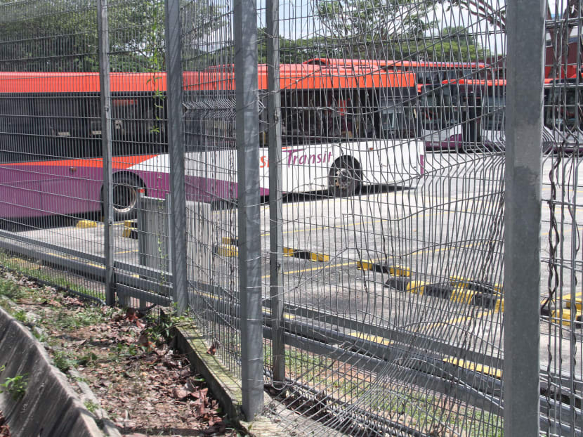 The mended fence at Ang Mo Kio Bus Depot taken on Nov 14. Photo: Geneieve Teo