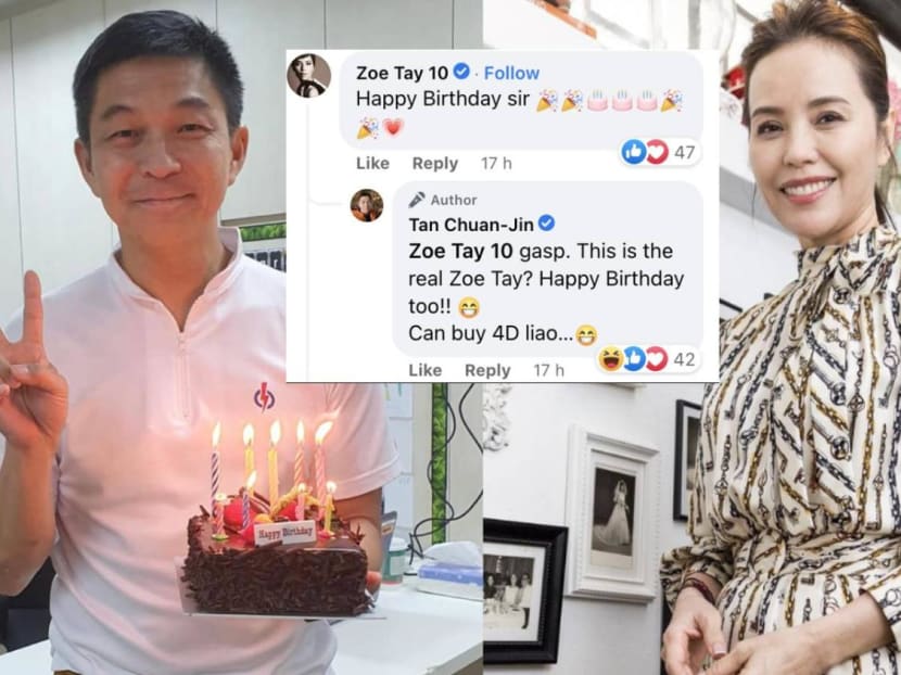 Tan Chuan-Jin 'Fan Uncles' Over Zoe Tay After She Wishes Him Happy Birthday