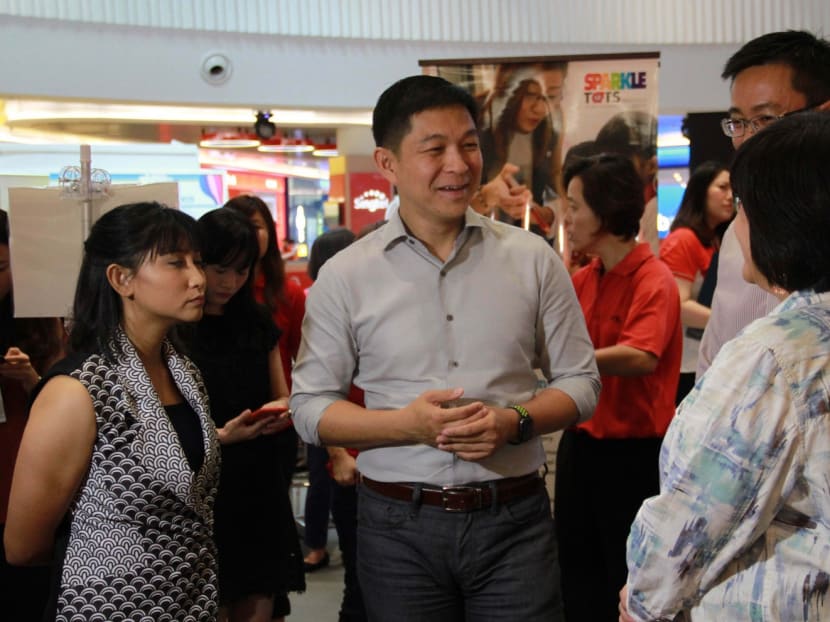Mr Tan Chuan-Jin visiting the e-career fair for the Early Childhood Care and Education Sector in July while he was Minister for Social and Family Development. Photo: Esther Leong/TODAY