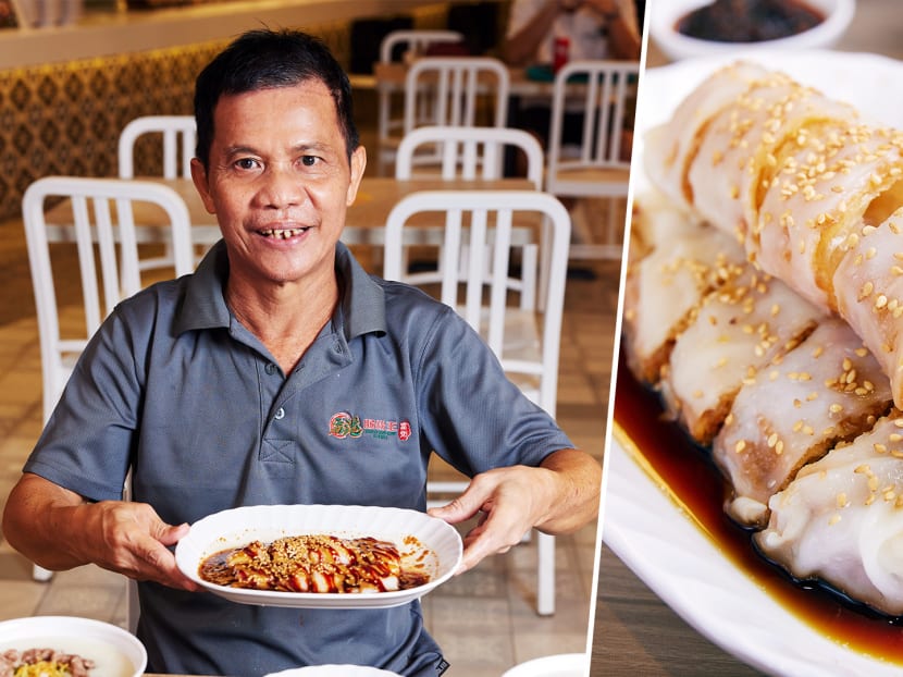 The 59-year-old has been making chee cheong fun and congee since he started working as a chef in 1982. The 59-year-old has been making chee cheong fun and congee since he started working as a chef in 1982.