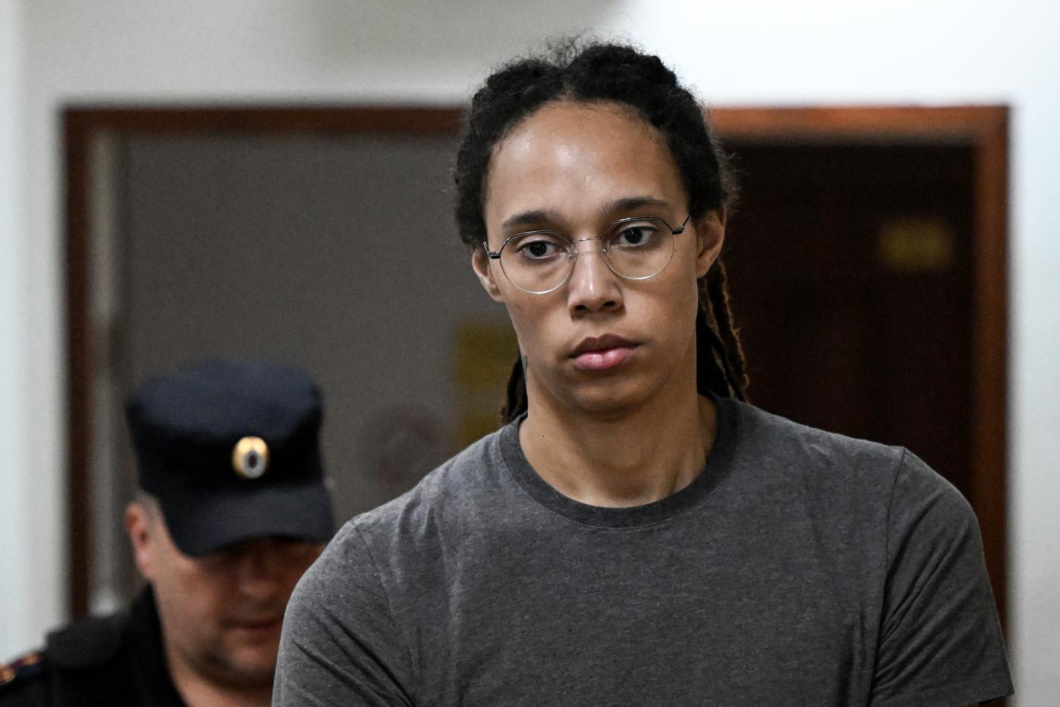 US' Women's National Basketball Association (WNBA) basketball player Brittney Griner, who was detained at Moscow's Sheremetyevo airport and later charged with illegal possession of cannabis, arrives to a hearing at the Khimki Court, outside Moscow on Aug 4, 2022. US' Women's National Basketball Association (WNBA) basketball player Brittney Griner, who was detained at Moscow's Sheremetyevo airport and later charged with illegal possession of cannabis, arrives to a hearing at the Khimki Court, outside Moscow on Aug 4, 2022.