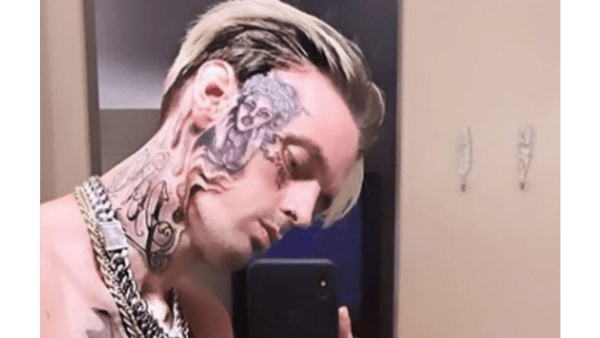 Aaron Carter Reveals Giant Colorful Face Tattoo