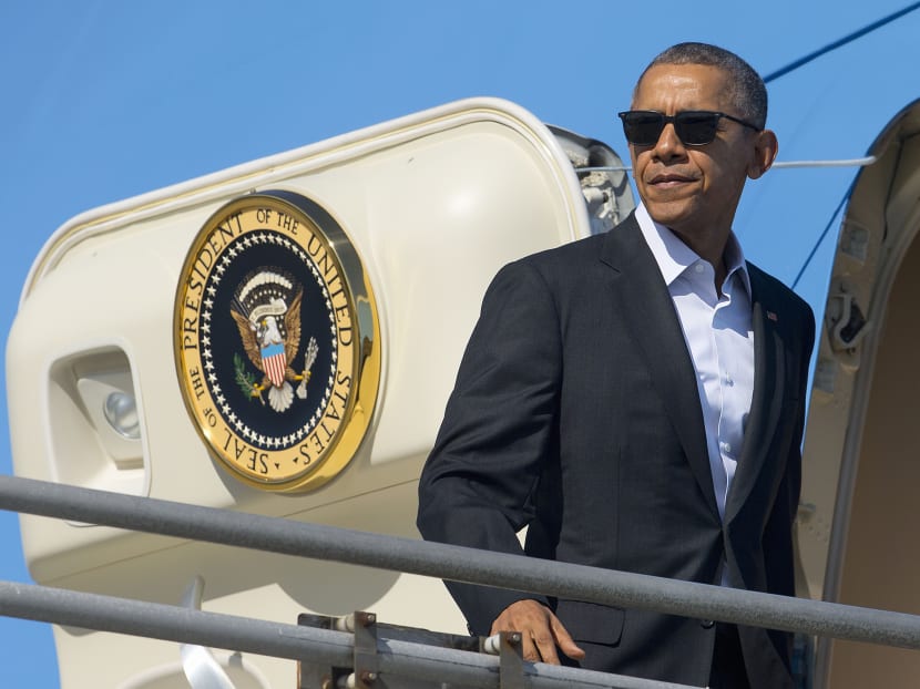 US President Barack Obama before he made his way to Sunnylands for today's US-ASEAN summit. Photo: AP