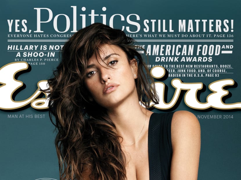 This image released by Esquire shows actress Penelope Cruz on the November 2014 cover of Esquire magazine. The magazine has named Cruz The Sexiest Woman Alive for 2014. Photo: AP