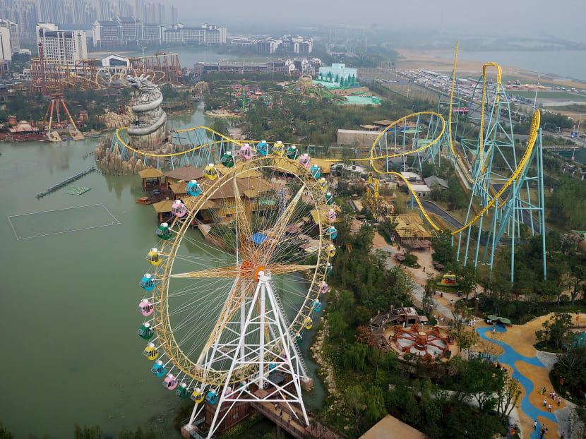 An aerial view of the Hefei Wanda Cultural Tourism City, the latest in a series of Wanda theme parks built to rival Disneyland. Photo: AFP