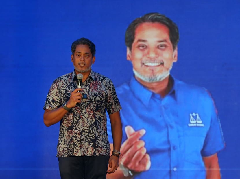 Mr Khairy Jamaluddin speaks during an election campaign rally on the outskirts of Kuala Lumpur in 2022. 