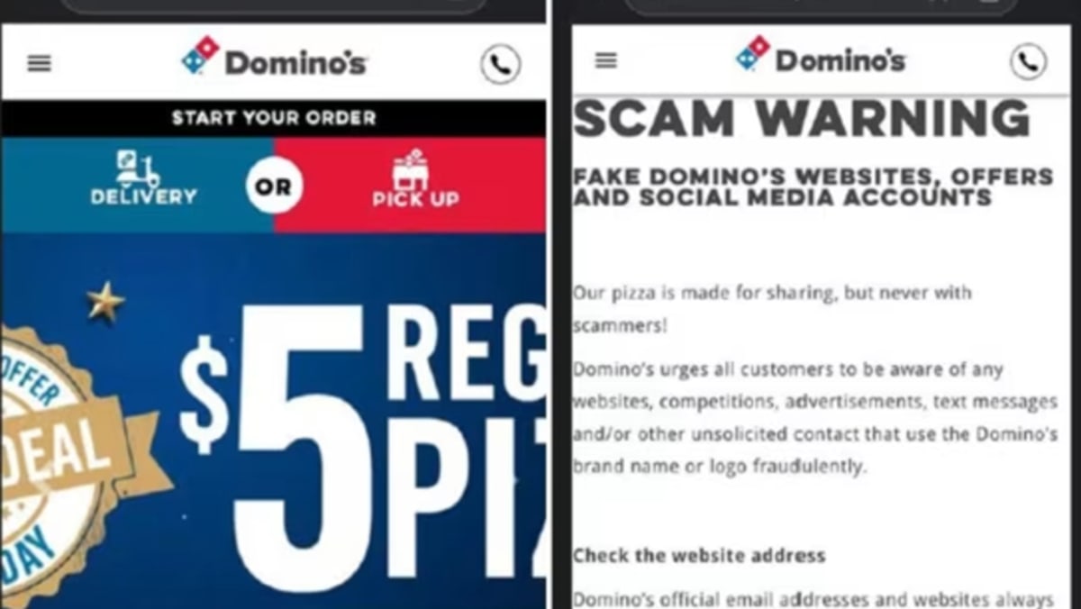 Police warn of new phishing scam using fake Domino's Pizza websites