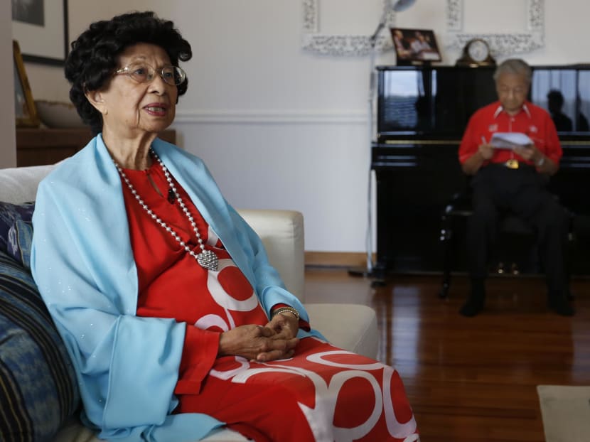 Dr Siti Hasmah Mohamad Ali and her husband, former Malaysian prime minister Mahathir Mohamad, at their villa in Langkawi on Monday (May 7).
