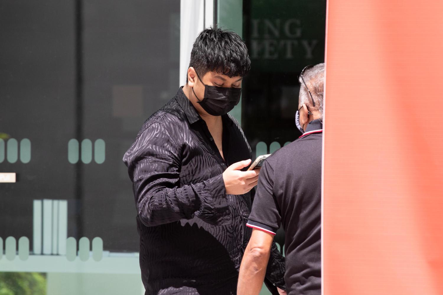 Darryl Ian Koshy arriving at the State Courts on May 30, 2022. Darryl Ian Koshy arriving at the State Courts on May 30, 2022.