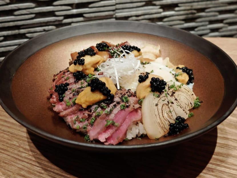 Sushi Jin's premium wagyu don costs a hefty S$88, but it's worth every cent. Photo: ELLE.sg