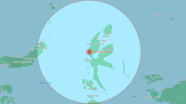 印尼北马鲁古省发生5.9级地震 当局未接人命伤亡报告