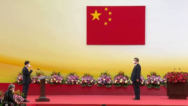 Chinese President Xi Jinping arrives for Hong Kong handover anniversary ceremony