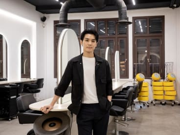 Mr Noel Ng, 31, at his salon on Jan 16, 2024. 


