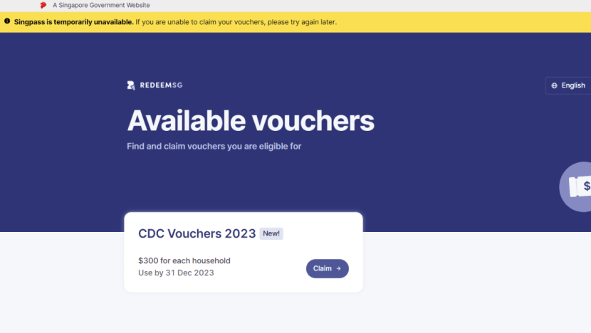 Preliminary investigation shows Singpass outage not linked to CDC voucher redemption: GovTech Preliminary investigation shows Singpass outage not linked to CDC voucher redemption: GovTech