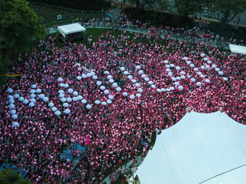 The Pink Dot rally, held in support of the lesbian, gay, bisexual, transgender and queer (LGBTQ) community, was attended by thousands of people on June 18, 2022, after the physical event could not take place in 2020 and 2021 due to the pandemic.