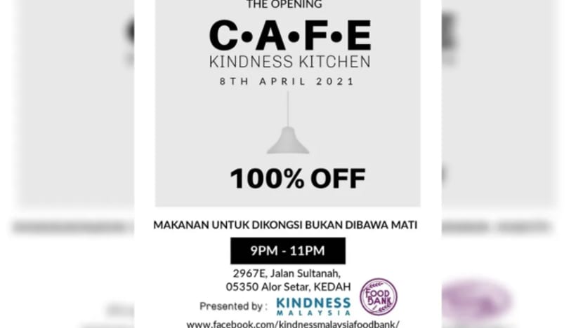 Kafe Kindness Kitchen tawar makanan percuma kepada golongan kurang mampu