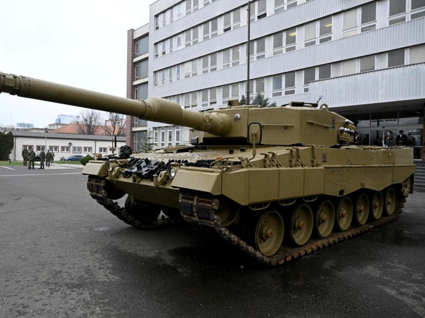 Germany delivers its first Leopard tanks to Slovakia as part of a deal after Slovakia donated fighting vehicles to Ukraine, in Bratislava, Slovakia, on Dec 19, 2022.