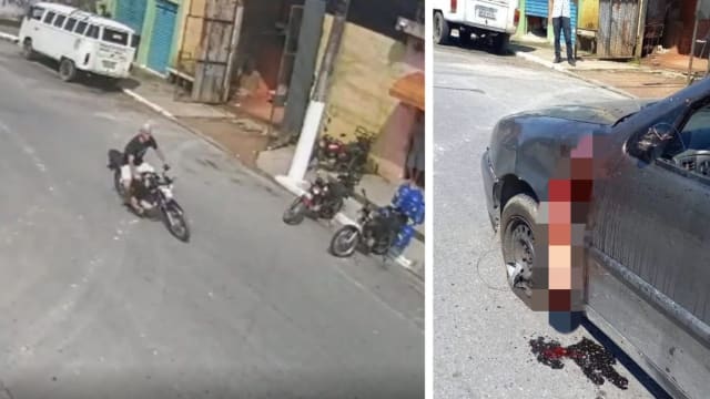 巴西摩托车骑士与车擦撞 整条小腿被扯断挂车边