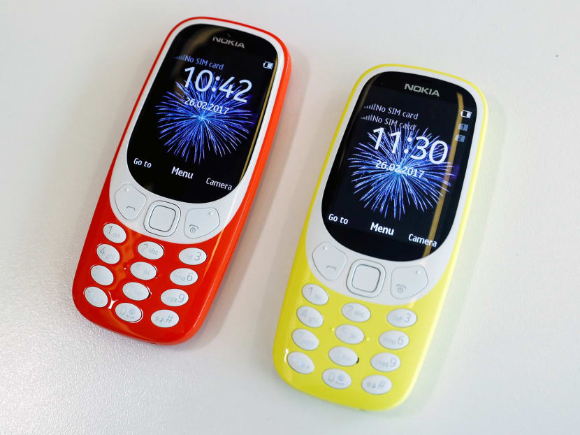 Nokia’s latest edition of its iconic 3310 model, complete with 3G mobile connection, will hit Singapore’s stores from Saturday (Oct 14). Photo: Reuters