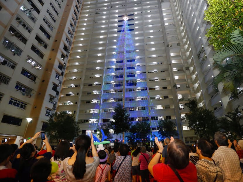 17-storey tall ‘Christmas tree’ lights up in Holland Avenue