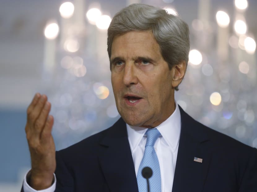In this Aug 30, 2013 file photo Secretary of State John Kerry makes a statement about Syria at the State Department in Washington. Photo: AP