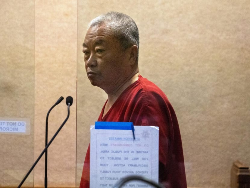 Chunli Zhao, the man who is accused of shooting dead seven people in Half Moon Bay, California, appears for his arraignment at the San Mateo Criminal Court in Redwood City, California, on Jan 25, 2023.