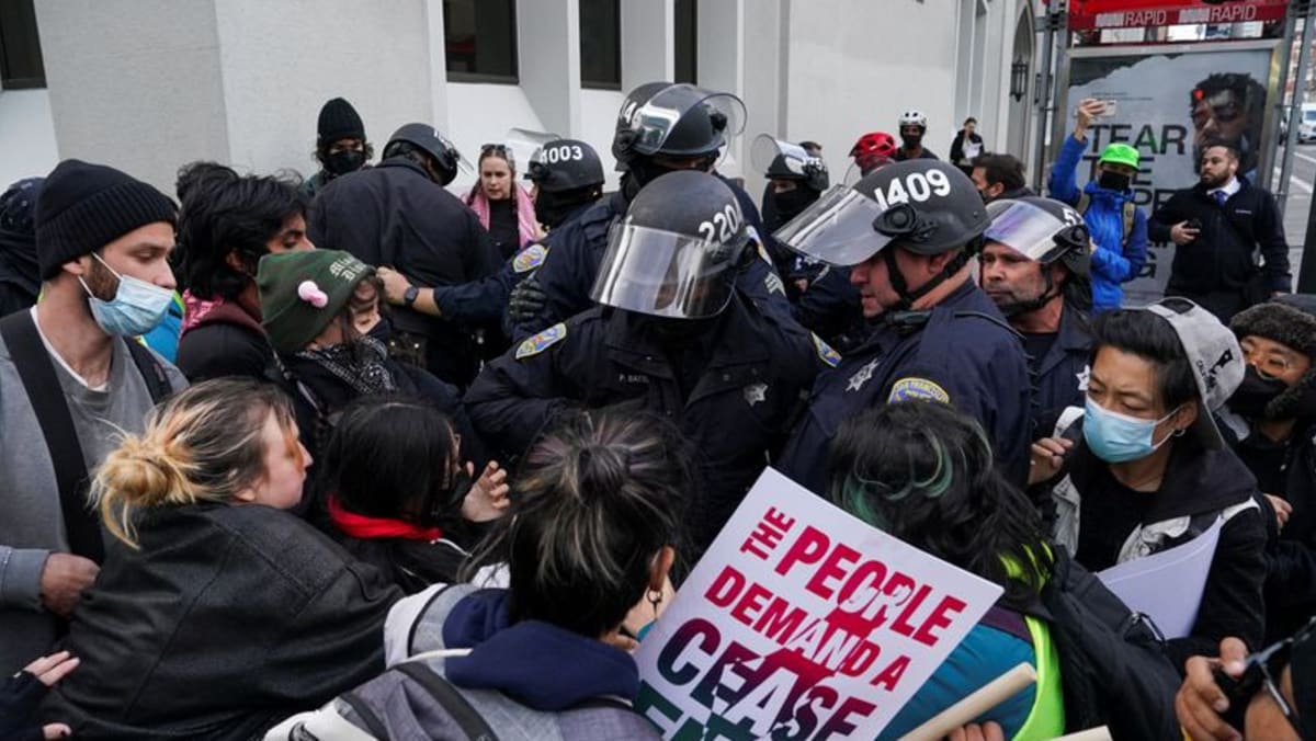 APEC protesters turn out early on Xi Jinping-Joe Biden meeting day