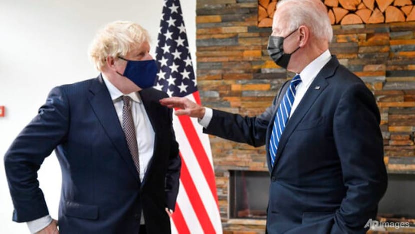 With a nod to Black Lives Matter, UK's Johnson gives Biden mural photo With a nod to Black Lives Matter, UK's Johnson gives Biden mural photo