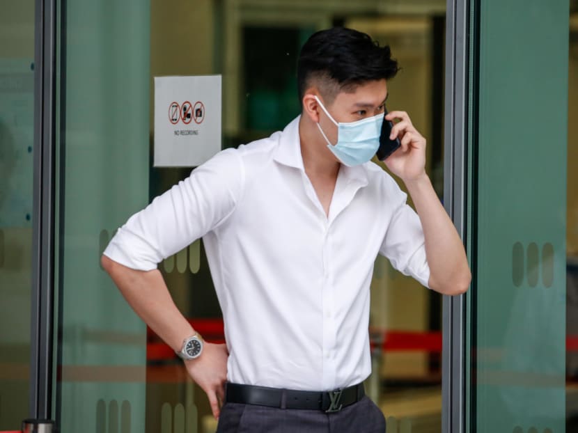 Darren Kwok Yew Feng leaving the State Courts on Jan 6, 2022. Darren Kwok Yew Feng leaving the State Courts on Jan 6, 2022.