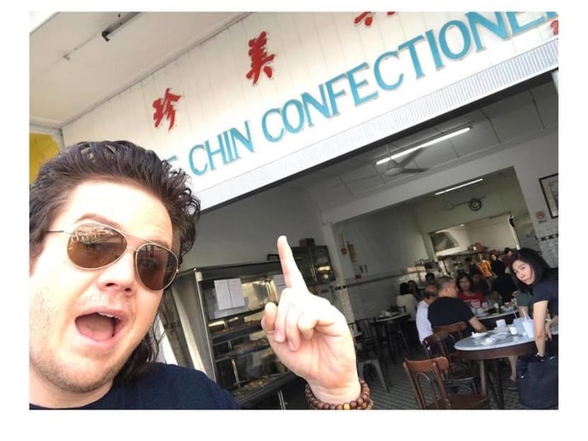 The Walking Dead's Josh McDermitt visits the iconic Chin Mee Chin Confectionary in Katong while he was in Singpoare. PHOTO: Josh McDermitt