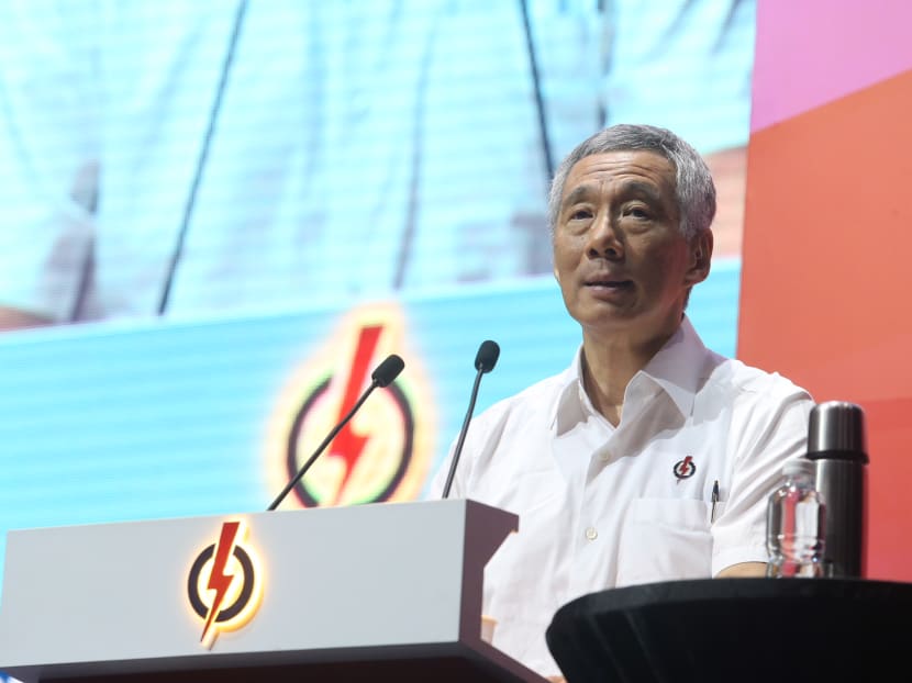 Prime Minister Lee Hsien Loong speaking at the PAP Convention on Sunday (Nov 19).  Photo: Koh Mui Fong/TODAY