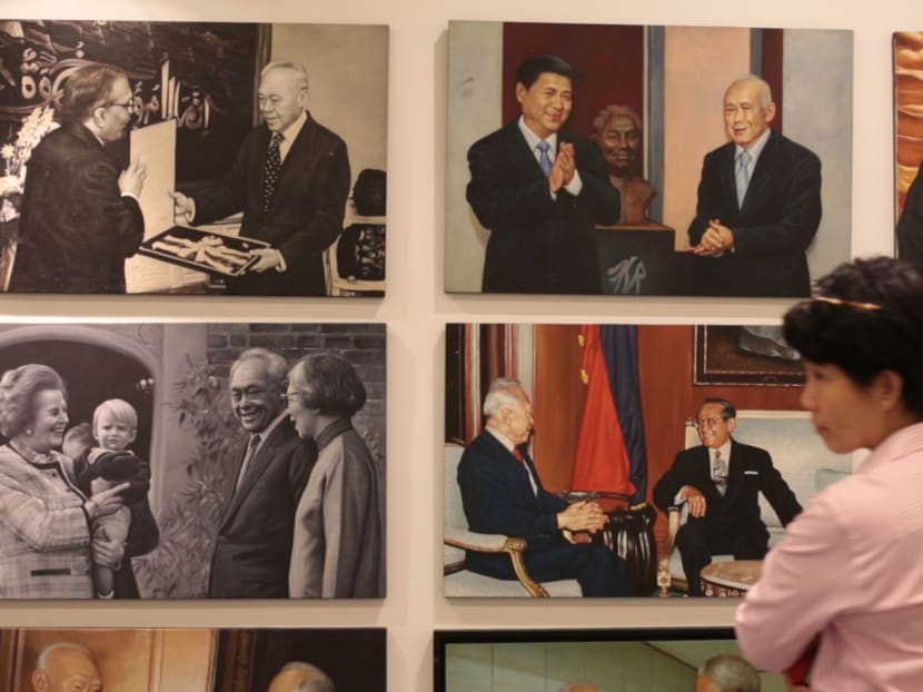 Lee Kuan Yew, as depicted in oil paintings 