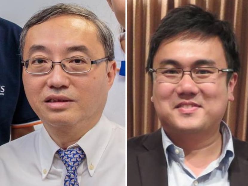 Tan Kok Kiong (left) and Thomas Teh were charged on Jan 28, 2021 in two separate cases involving cheating and forgery. Tan Kok Kiong (left) and Thomas Teh were charged on Jan 28, 2021 in two separate cases involving cheating and forgery.