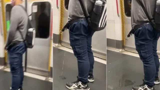 香港一男子在地铁车厢当众小解 网批无公德