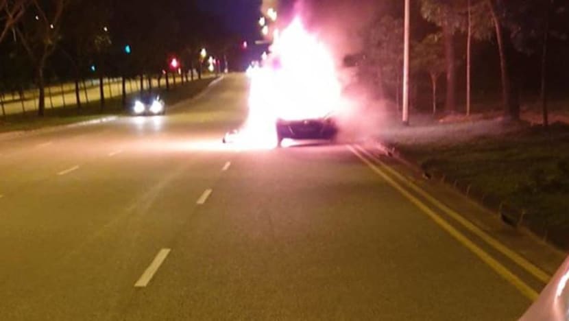 Cabby dies after taxi catches fire along Seletar West Link
