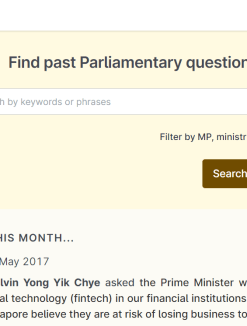 A screengrab from Telescope, a website which lets users find parliamentary discussions over the past 12 years. 