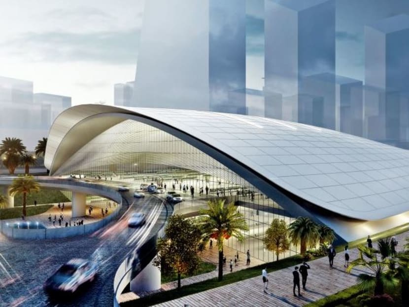 An artistic impression of the Kuala Lumpur-Singapore high-speed rail project.