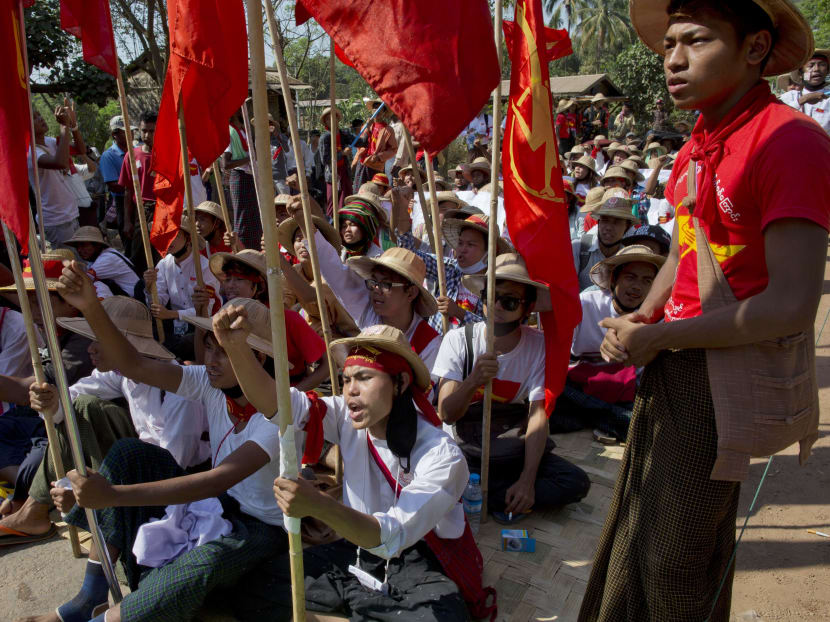 Students face off against Myanmar police outside Yangon