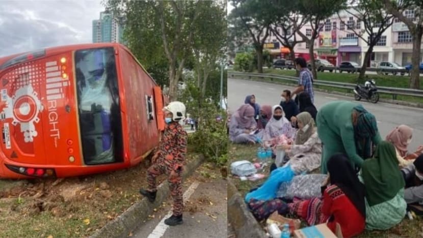 4 pelajar perempuan cedera, bas terbabas di Seremban