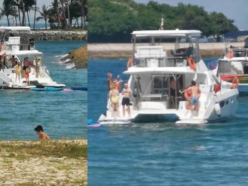 Photos and videos of a gathering on a yacht were shared widely on social media. Photos and videos of a gathering on a yacht were shared widely on social media.