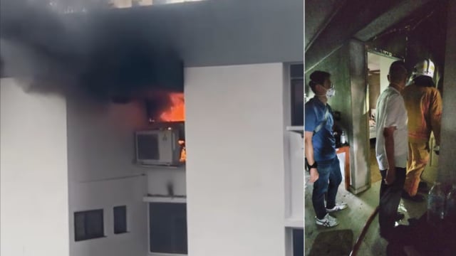 金文泰组屋单位失火 十名居民被紧急疏散