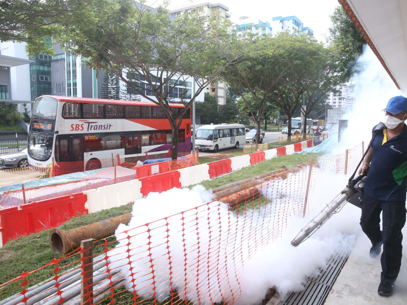 Fogging taking place at Bedok North Ave 3. TODAY file photo