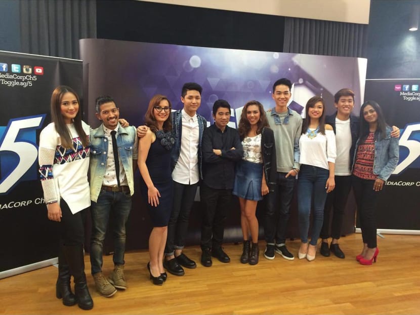 The Final 1 judge Ken Lim (centre, in black) with nine of the 10 finalists of the TV competition show. Photo: Facebook