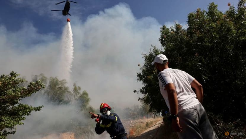 Wildfire rages near Athens, damaging homes Wildfire rages near Athens, damaging homes