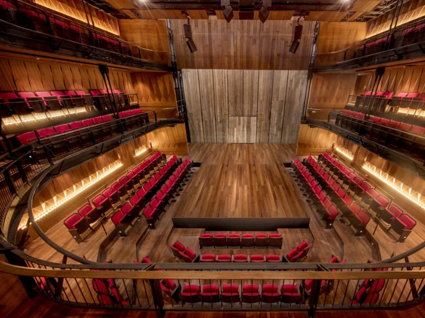 The 358-seat Ngee Ann Kongsi Theatre in Funan mall is modelled after the Royal Shakespeare Company’s Swan Theatre in Stratford-Upon-Avon, England.